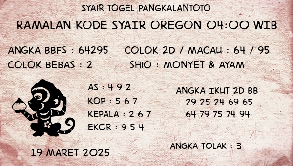 Prediksi Oregon 04:00 WIB